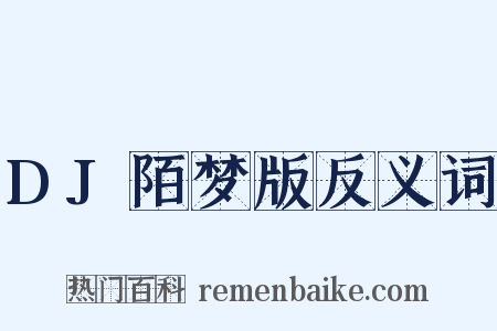 DJ陌梦版反义词是什么意思的图片